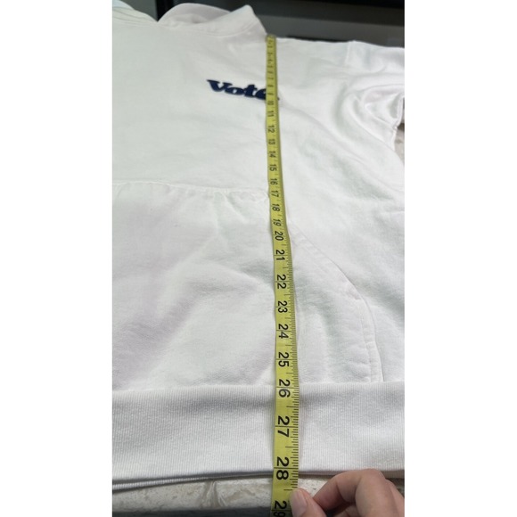 Vote Talentless Hoodie Sweatshirt White Blue Logo Size L - Picture 9 of 9
